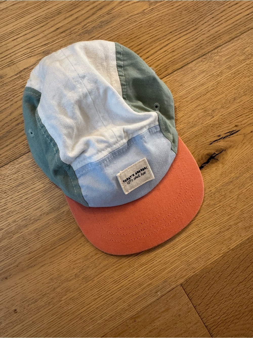 H&M Kids Colorblock Cap in Coral, Sage & White
